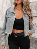 Washed Studded Cropped Denim Jacket_CWJJ00131