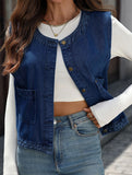 Denim vest, sleeveless tank top for women_CWJJ00139