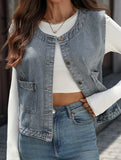 Denim vest, sleeveless tank top for women_CWJJ00139