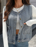 Denim vest, sleeveless tank top for women_CWJJ00139