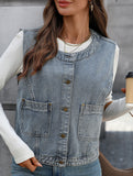 Denim vest, sleeveless tank top for women_CWJJ00139