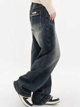 Loose high waist street style wide leg Denim Pants
