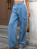 Casual loose slim denim straight pants