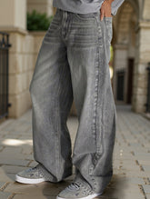 Retro high waist loose wide leg pants