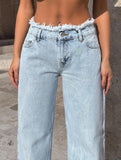 Casual high-waisted loose-fitting wide-leg pants