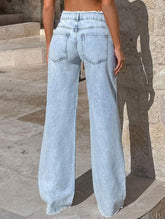 Casual high-waisted loose-fitting wide-leg pants