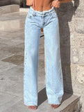 Casual high-waisted loose-fitting wide-leg pants
