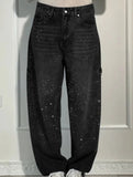 Fashionable rhinestone jeans