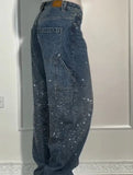 Fashionable rhinestone jeans