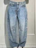 Fashionable rhinestone jeans