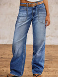 Women's high-waisted washed gradient jeans_CWJP00870