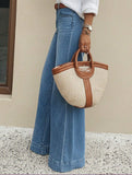 Retro washed wide-leg loose jeans for women_CWJP00872