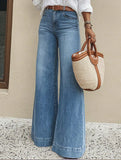 Retro washed wide-leg loose jeans for women_CWJP00872
