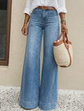 Retro washed wide-leg loose jeans for women_CWJP00872