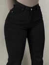 High-waisted stretch slim-fit flared pants for women