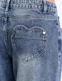 Retro washed heart-patterned wide-leg jeans for women_CWJP00880