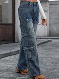 Women's washed heavy-duty multi-pocket jeans_CWJP00883