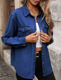 Women's Washed Denim Cardigan Long-Sleeve Jacket_CWJS00041