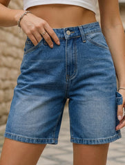 Washed Denim Bermuda Shorts