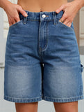 Washed Denim Bermuda Shorts