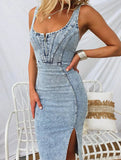 U Neck Denim Cami Mini Dress_CWJSK00276