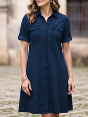 Denim Loose Plus Size Midi Dress_CWJSK00277