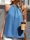 Halter Tie Loose Denim Top
