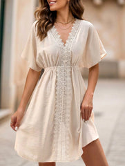 LACE PANEL BIKINI BEACH COVER UP_CWMM1237
