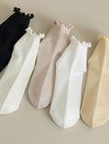 Womens Solid Color Ruffle Ankle Socks_CWMS0127