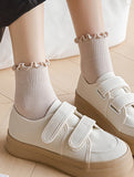 Womens Solid Color Ruffle Ankle Socks_CWMS0127