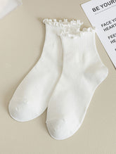 Womens Solid Color Ruffle Ankle Socks_CWMS0127