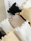 Womens Solid Color Ruffle Ankle Socks_CWMS0127