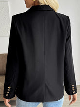 Commuting black suit with a lapel collar