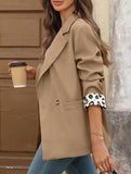 Retro leopard-print patchwork suit