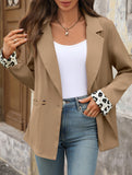 Retro leopard-print patchwork suit