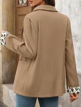 Retro leopard-print patchwork suit