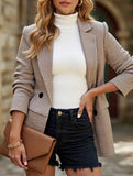 Long-sleeved pocketed business coat