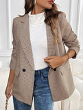 Long-sleeved pocketed business coat