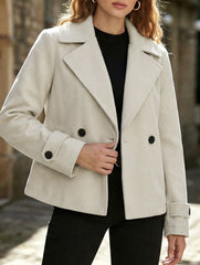 Double Breasted Short Wool Coat for Women_CWOBL00285