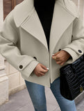 Double Breasted Short Wool Coat for Women_CWOBL00285