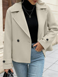 Double Breasted Short Wool Coat for Women_CWOBL00285