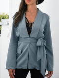Casual Tie Front Lapel Blazer Jacket_CWOBL00291