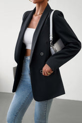 Women Dandy Lapel Solid Office Blazer Jacket_Cwobl0076