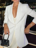 FASHION LONG SLEEVE SOLID COLOR SUIT JACKET
