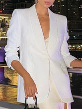 FASHION LONG SLEEVE SOLID COLOR SUIT JACKET