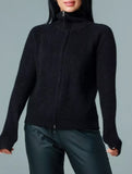 Double-ended zipper knitted cardigan