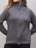 Double-ended zipper knitted cardigan