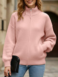 Double-ended zipper knitted cardigan