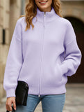 Double-ended zipper knitted cardigan