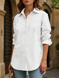 Lapel long-sleeved cardigan shirt